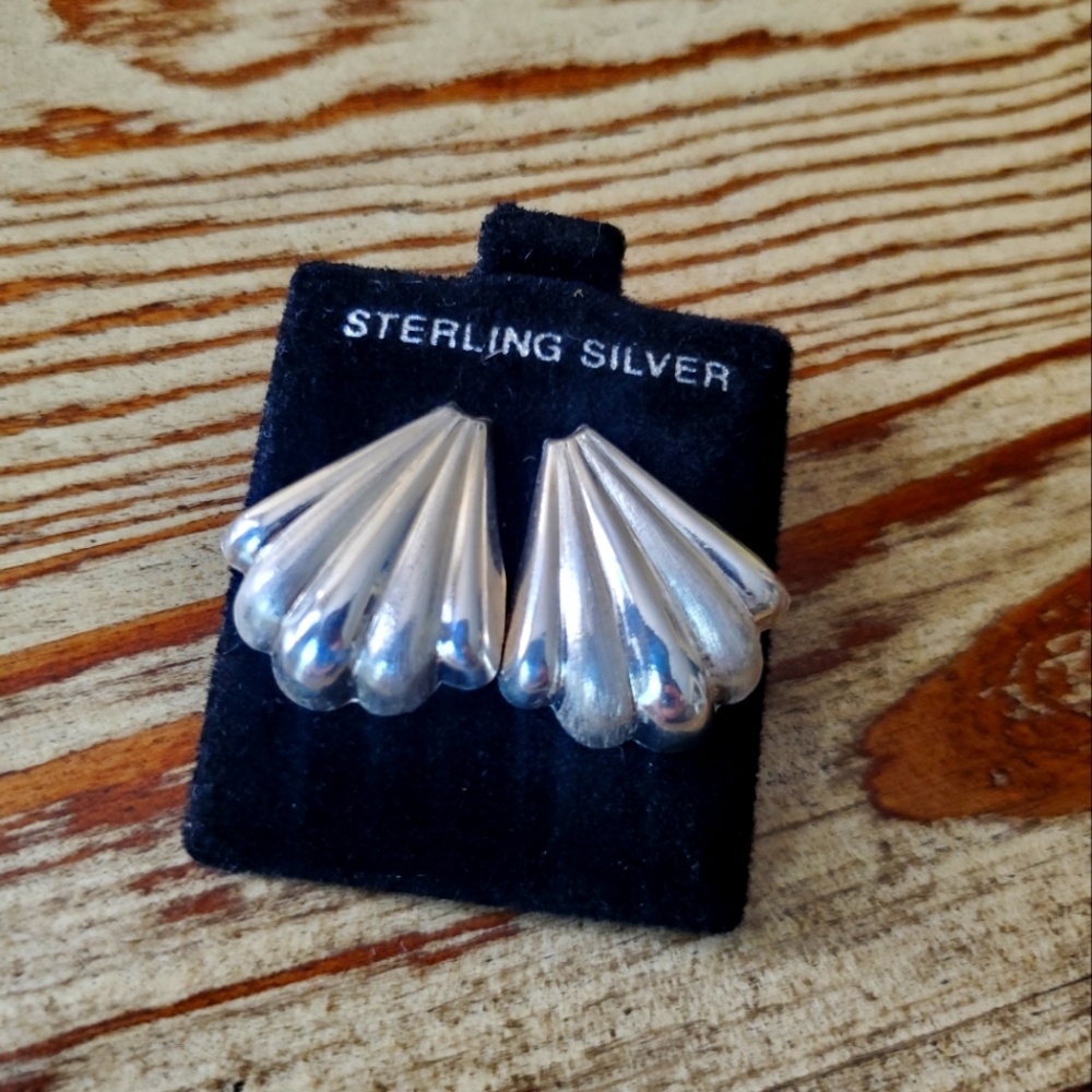 Sterling Silver Shell Statement Earrings